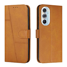 Coque Portefeuille Livre Cuir Etui Clapet Y01X pour Motorola Moto Edge 30 Pro 5G Brun Clair