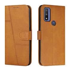 Coque Portefeuille Livre Cuir Etui Clapet Y01X pour Motorola Moto G Pure Brun Clair