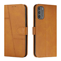 Coque Portefeuille Livre Cuir Etui Clapet Y01X pour Motorola Moto G51 5G Brun Clair