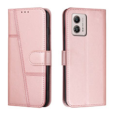 Coque Portefeuille Livre Cuir Etui Clapet Y01X pour Motorola Moto G53y 5G Or Rose