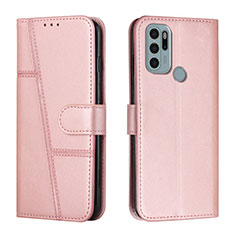 Coque Portefeuille Livre Cuir Etui Clapet Y01X pour Motorola Moto G60s Or Rose