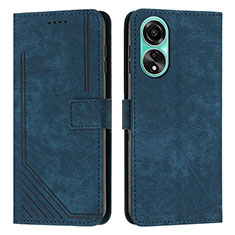 Coque Portefeuille Livre Cuir Etui Clapet Y01X pour Oppo A18 Bleu