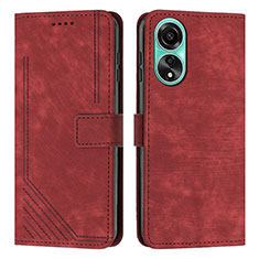 Coque Portefeuille Livre Cuir Etui Clapet Y01X pour Oppo A18 Rouge