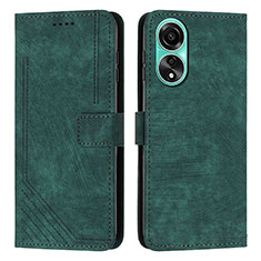 Coque Portefeuille Livre Cuir Etui Clapet Y01X pour Oppo A18 Vert