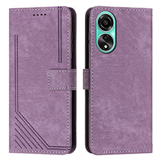 Coque Portefeuille Livre Cuir Etui Clapet Y01X pour Oppo A18 Violet