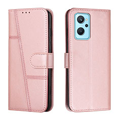 Coque Portefeuille Livre Cuir Etui Clapet Y01X pour Oppo A96 4G Or Rose