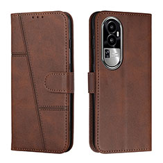 Coque Portefeuille Livre Cuir Etui Clapet Y01X pour Oppo Reno10 Pro+ Plus 5G Marron