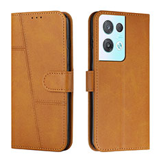 Coque Portefeuille Livre Cuir Etui Clapet Y01X pour Oppo Reno8 Pro 5G Brun Clair