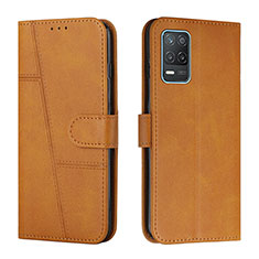 Coque Portefeuille Livre Cuir Etui Clapet Y01X pour Realme 8s 5G Brun Clair