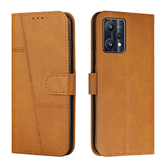 Coque Portefeuille Livre Cuir Etui Clapet Y01X pour Realme 9 4G Brun Clair