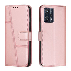 Coque Portefeuille Livre Cuir Etui Clapet Y01X pour Realme 9 4G Or Rose