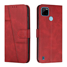 Coque Portefeuille Livre Cuir Etui Clapet Y01X pour Realme C21Y Rouge