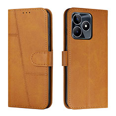 Coque Portefeuille Livre Cuir Etui Clapet Y01X pour Realme C51 Brun Clair