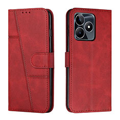 Coque Portefeuille Livre Cuir Etui Clapet Y01X pour Realme C51 Rouge