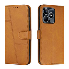 Coque Portefeuille Livre Cuir Etui Clapet Y01X pour Realme C53 India Brun Clair