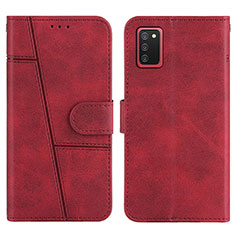 Coque Portefeuille Livre Cuir Etui Clapet Y01X pour Samsung Galaxy A02s Rouge