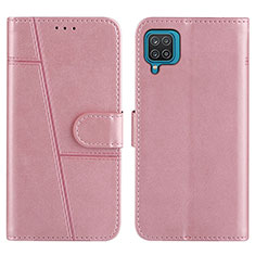 Coque Portefeuille Livre Cuir Etui Clapet Y01X pour Samsung Galaxy A12 5G Or Rose