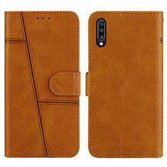 Coque Portefeuille Livre Cuir Etui Clapet Y01X pour Samsung Galaxy A30S Brun Clair