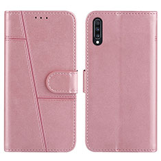 Coque Portefeuille Livre Cuir Etui Clapet Y01X pour Samsung Galaxy A50S Or Rose