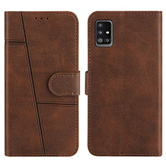 Coque Portefeuille Livre Cuir Etui Clapet Y01X pour Samsung Galaxy A51 4G Marron