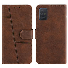 Coque Portefeuille Livre Cuir Etui Clapet Y01X pour Samsung Galaxy A71 5G Marron