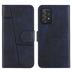 Coque Portefeuille Livre Cuir Etui Clapet Y01X pour Samsung Galaxy A72 4G Bleu