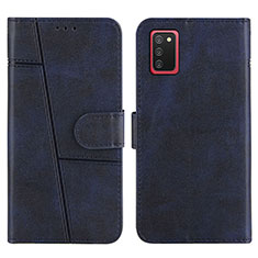 Coque Portefeuille Livre Cuir Etui Clapet Y01X pour Samsung Galaxy F02S SM-E025F Bleu