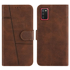 Coque Portefeuille Livre Cuir Etui Clapet Y01X pour Samsung Galaxy F02S SM-E025F Marron