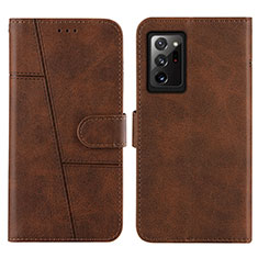 Coque Portefeuille Livre Cuir Etui Clapet Y01X pour Samsung Galaxy Note 20 Ultra 5G Marron