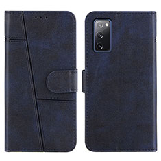 Coque Portefeuille Livre Cuir Etui Clapet Y01X pour Samsung Galaxy S20 Lite 5G Bleu