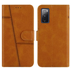 Coque Portefeuille Livre Cuir Etui Clapet Y01X pour Samsung Galaxy S20 Lite 5G Brun Clair