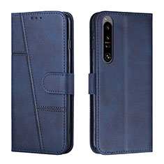 Coque Portefeuille Livre Cuir Etui Clapet Y01X pour Sony Xperia 1 IV SO-51C Bleu