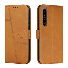 Coque Portefeuille Livre Cuir Etui Clapet Y01X pour Sony Xperia 1 IV SO-51C Brun Clair