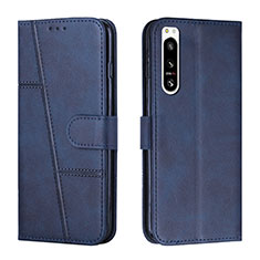 Coque Portefeuille Livre Cuir Etui Clapet Y01X pour Sony Xperia 5 IV Bleu