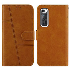 Coque Portefeuille Livre Cuir Etui Clapet Y01X pour Xiaomi Mi 10S 5G Brun Clair