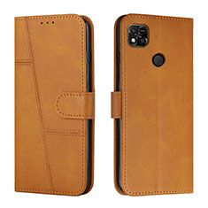 Coque Portefeuille Livre Cuir Etui Clapet Y01X pour Xiaomi POCO C3 Brun Clair