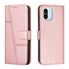 Coque Portefeuille Livre Cuir Etui Clapet Y01X pour Xiaomi Poco C51 Or Rose