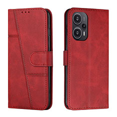 Coque Portefeuille Livre Cuir Etui Clapet Y01X pour Xiaomi Poco F5 5G Rouge