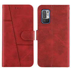 Coque Portefeuille Livre Cuir Etui Clapet Y01X pour Xiaomi POCO M3 Pro 5G Rouge