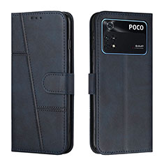 Coque Portefeuille Livre Cuir Etui Clapet Y01X pour Xiaomi Poco M4 Pro 4G Bleu