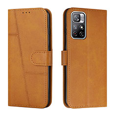 Coque Portefeuille Livre Cuir Etui Clapet Y01X pour Xiaomi Poco M4 Pro 5G Brun Clair