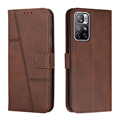 Coque Portefeuille Livre Cuir Etui Clapet Y01X pour Xiaomi Poco M4 Pro 5G Marron