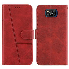 Coque Portefeuille Livre Cuir Etui Clapet Y01X pour Xiaomi Poco X3 Pro Rouge