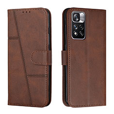 Coque Portefeuille Livre Cuir Etui Clapet Y01X pour Xiaomi Poco X4 NFC Marron