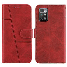 Coque Portefeuille Livre Cuir Etui Clapet Y01X pour Xiaomi Redmi 10 (2022) Rouge