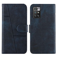 Coque Portefeuille Livre Cuir Etui Clapet Y01X pour Xiaomi Redmi 10 4G Bleu