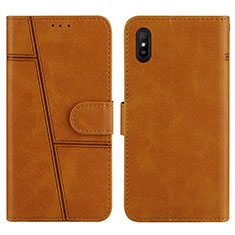 Coque Portefeuille Livre Cuir Etui Clapet Y01X pour Xiaomi Redmi 9A Brun Clair