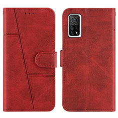 Coque Portefeuille Livre Cuir Etui Clapet Y01X pour Xiaomi Redmi K30S 5G Rouge