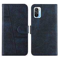 Coque Portefeuille Livre Cuir Etui Clapet Y01X pour Xiaomi Redmi K40 5G Bleu