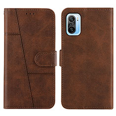 Coque Portefeuille Livre Cuir Etui Clapet Y01X pour Xiaomi Redmi K40 5G Marron